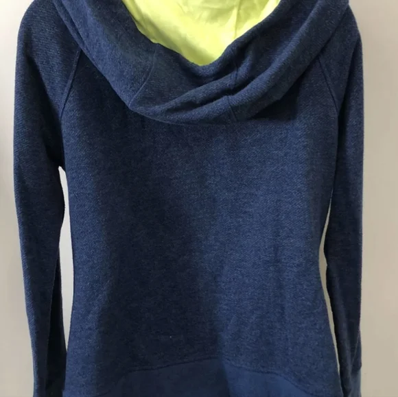 The North Face Women's Blue Neon Green Full Zipper Hoodie Sweater Size Large - Picture 3 of 4